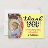 Meisjes Softbal Verjaardagsfeestje  Bedankkaart (Voorkant)