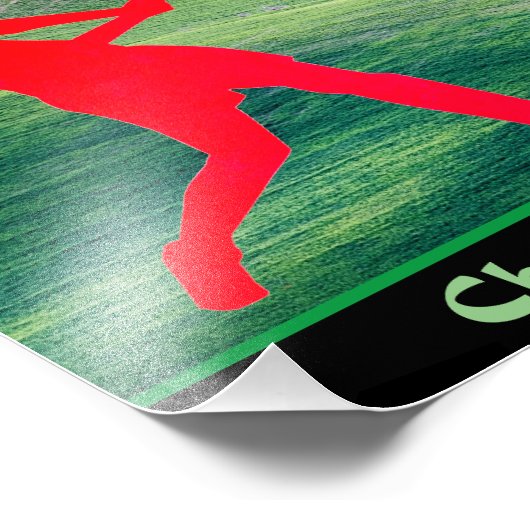 Meisjes Softball Batter op groen Foto Afdruk (Hoek)