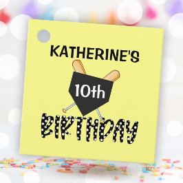 Meisjes Softball Birthday Party Square Bedankjes Labels