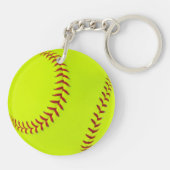 Meisjes Softball dubbelzijdige sleutelhanger (Achterkant)