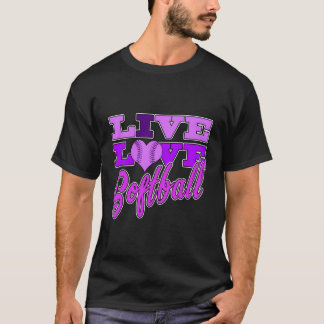 Meisjes Softball Live Liefde Alle Paarse Gift Groo T-shirt