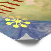 Meisjes Softball roze roze geel Poster (Hoek)