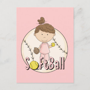 Meisjes Softball T-shirts en Gifts Briefkaart