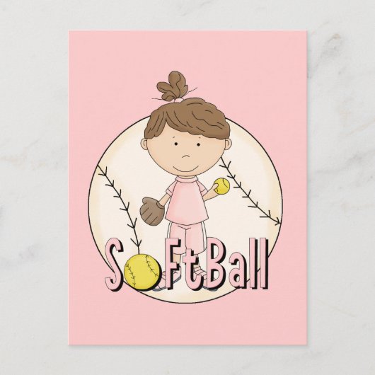 Meisjes Softball T-shirts en Gifts Briefkaart (Voorkant)