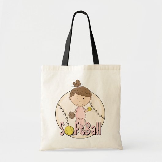 Meisjes Softball T-shirts en Gifts Tote Bag (Voorkant)