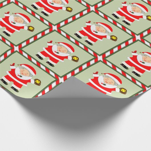 Meisjes Softball Vakantie Gift Cadeaupapier (Hoek)