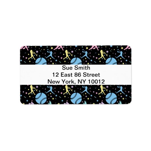 Meisjes Softball - Vrouwenspelers met sterren Etiket (Voorkant)