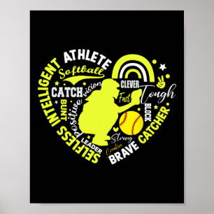 Meisjes Softll Catcher Geweldig Voor Tiener Hart D Poster