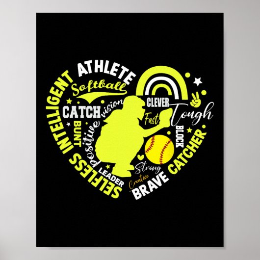 Meisjes Softll Catcher Geweldig Voor Tiener Hart D Poster (Voorkant)