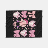 Meisjes Softll Coquette Boog Softll Moeder Moeders Fleece Deken (Voorkant (Horizontaal))
