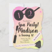 Meisjes Spa Birthday Party Makeup Sleepover Kaart (Voorkant)