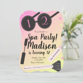 Meisjes Spa Birthday Party Makeup Sleepover Kaart (Staand voorkant)