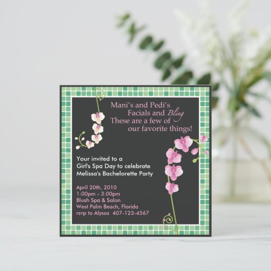 Meisjes Spa Dag. Kaart (Staand voorkant)