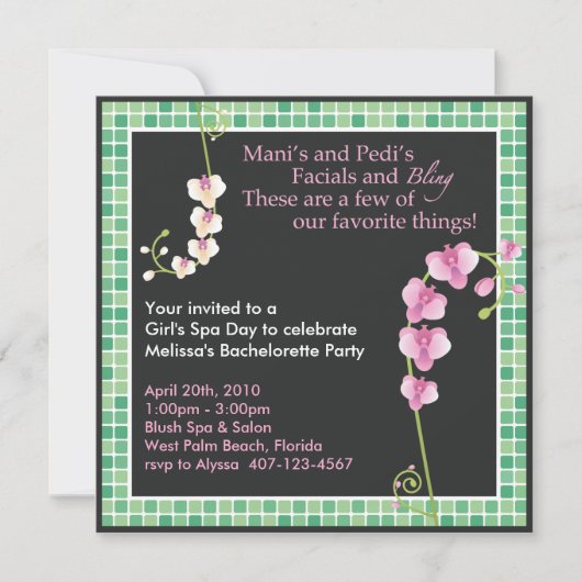 Meisjes Spa Dag. Kaart (Voorkant)