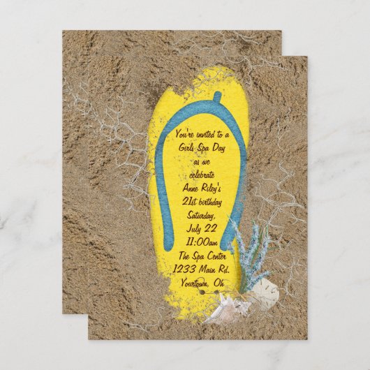 Meisjes Spa Dag Kaart (Voorkant / Achterkant)