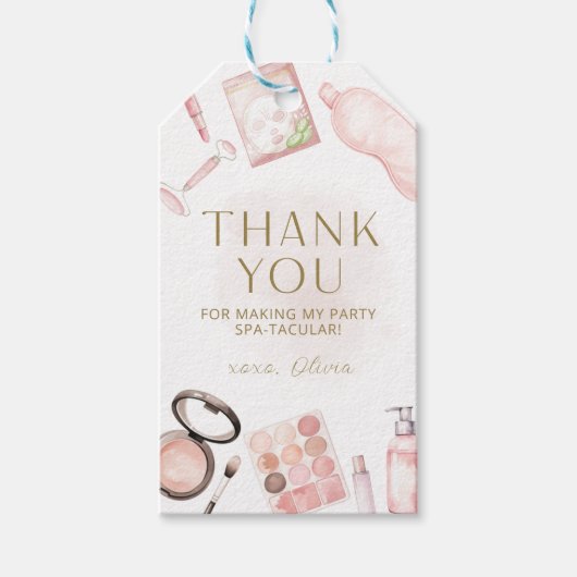 Meisjes Spa Feest Bedankt Tag Cadeaulabel (Voorkant)