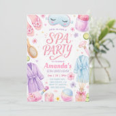 Meisjes Spa-feest verjaardag Kaart (Staand voorkant)