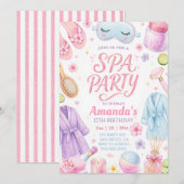 Meisjes Spa-feest verjaardag Kaart (Voorkant / Achterkant)