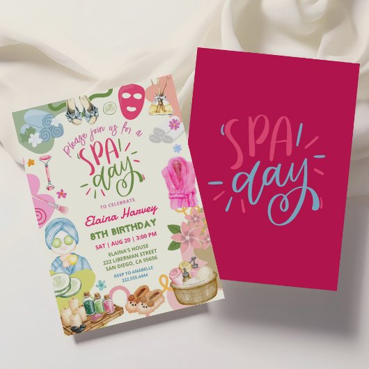 Meisjes Spa Feest Verjaardag Kaart