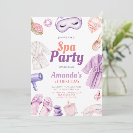 Meisjes Spa Verjaardag Kaart (Staand voorkant)