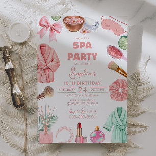 Meisjes Spa Verjaardag, Spa Feest Verjaardag Glam  Kaart