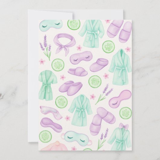 Meisjes Spa Verjaardag, Spa Party Verjaardag Uitno Kaart (Achterkant)