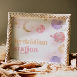 Meisjes Space Hydration Station teken Poster