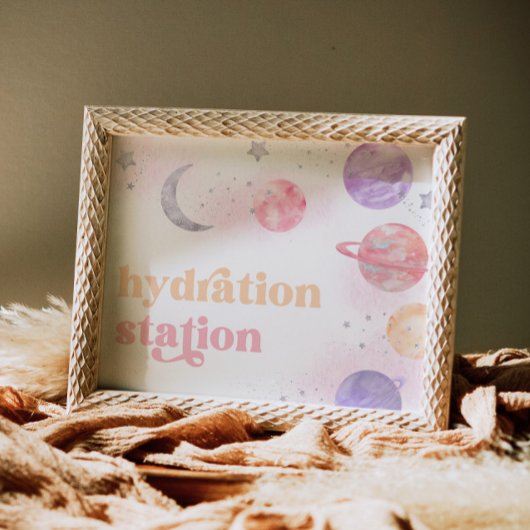 Meisjes Space Hydration Station teken Poster