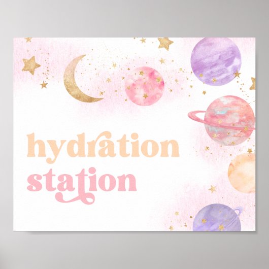 Meisjes Space Hydration Station teken Poster (Voorkant)