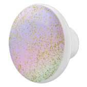 Meisjes Sparkle Rainbow Pastel Gold Glitter Fantas Keramische Knop (Rechts)