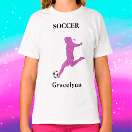 Meisjes Sparkly Soccer Player T-Shirt
