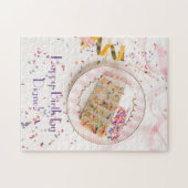 Meisjes Sparkly Sprinkles White Birthday Cake Legpuzzel (Horizontaal)