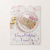 Meisjes Sparkly Sprinkles White Birthday Cake Legpuzzel (Verticaal)