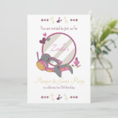 Meisjes spel en verwenpartij kaart (Staand voorkant)