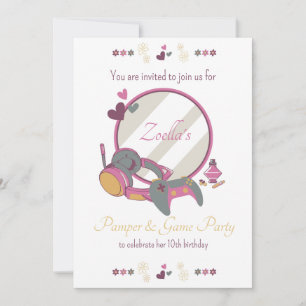 Meisjes spel en verwenpartij kaart