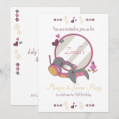 Meisjes spel en verzorging feestje kaart (Voorkant / Achterkant)