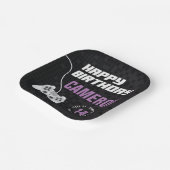 Meisjes spel op Gaming Neon Paarse verjaardagsfees Papieren Bordje (Gebogen)