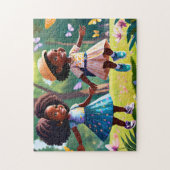 Meisjes spelen 1 Easy Brain Art Puzzels Foto Puzze (Verticaal)