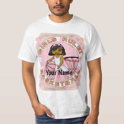 Meisjes spelen basketbal t-shirt (Voorkant)