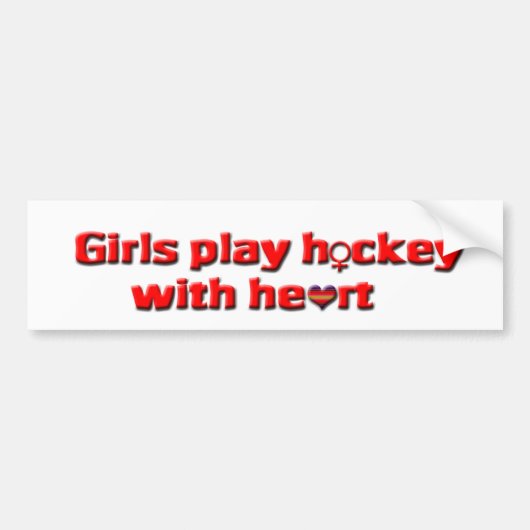 Meisjes spelen hockey met vrouw hockey team bumpersticker (Voorkant)
