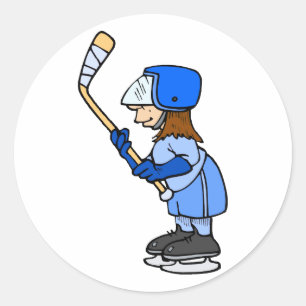 Meisjes spelen Hockey! Ronde Sticker