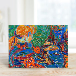 Meisjes spelen met katten   Ernst Ludwig Kirchner Kaart
