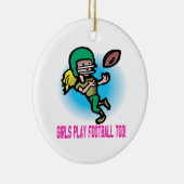 Meisjes spelen ook Football Keramisch Ornament (Rechts)