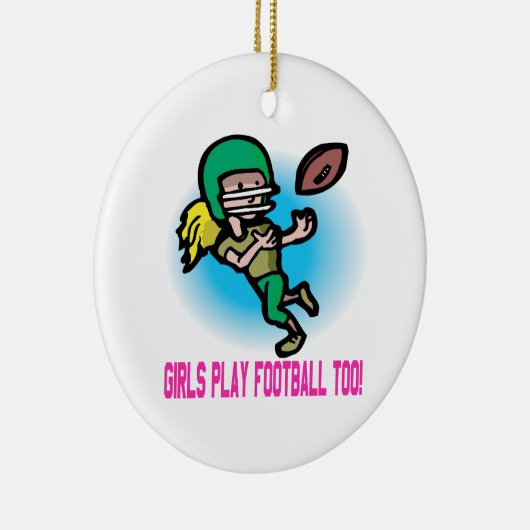 Meisjes spelen ook Football Keramisch Ornament (Rechts)