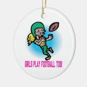 Meisjes spelen ook Football Keramisch Ornament (Links)