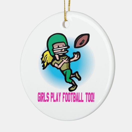 Meisjes spelen ook Football Keramisch Ornament (Links)