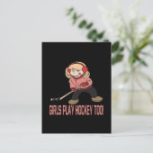 Meisjes spelen ook heockey briefkaart (Staand voorkant)