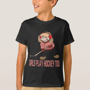 Meisjes spelen ook heockey t-shirt