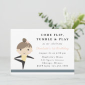 Meisjes spelen tumble & Play Gymnastics Birthday P Kaart (Staand voorkant)