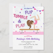 Meisjes spelen tumble & Play Gymnastics Birthday P Kaart (Voorkant)